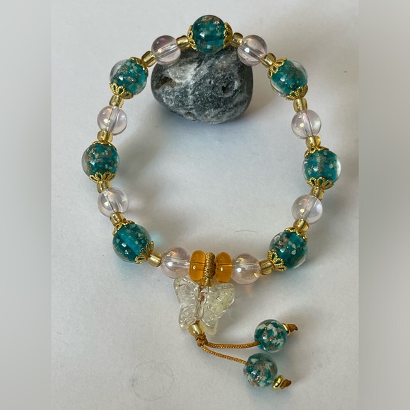 Liuli Glass Bead Blessing Harmony Bracelet Glow In The Dark - Picture 2 of 5